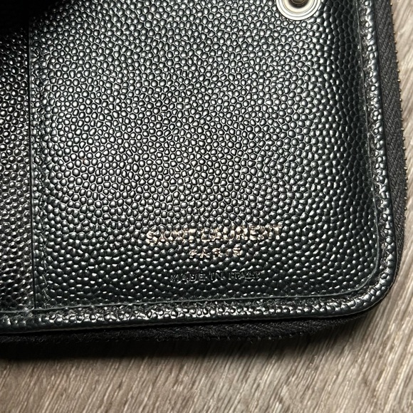 YSL Saint Laurent Cassandra Compact Wallet Black Calfskin Leather Black Hardware - Picture 8 of 15